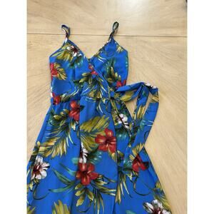 Wedding Guest Summer Dress Wrap Maxi Tropical Hawaiian Ruffles Beach Romantic S